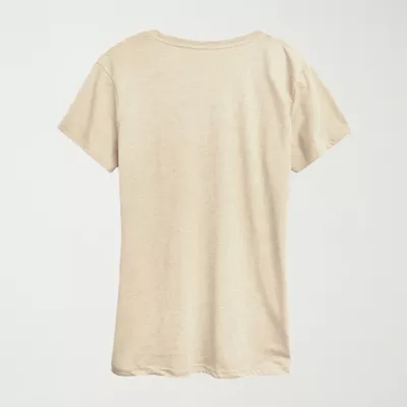 Womens Crew Neck Short Sleeve Regular Fit Graphic T-Shirt