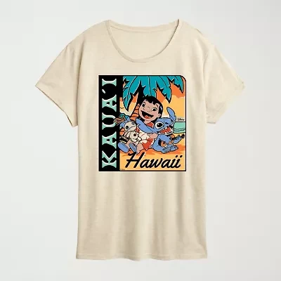 Womens Crew Neck Short Sleeve Regular Fit Graphic T-Shirt