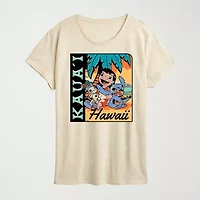 Womens Crew Neck Short Sleeve Regular Fit Graphic T-Shirt