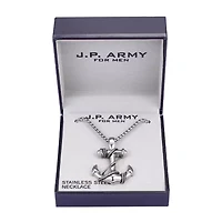 J.P. Army Men's Jewelry Stainless Steel 24 Inch Box Pendant Necklace