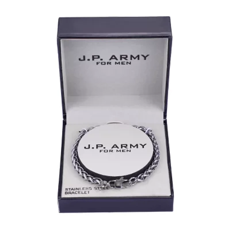 J.P. Army Men's Jewelry Stainless Steel 8 1/2 Inch Cable Chain Bracelet