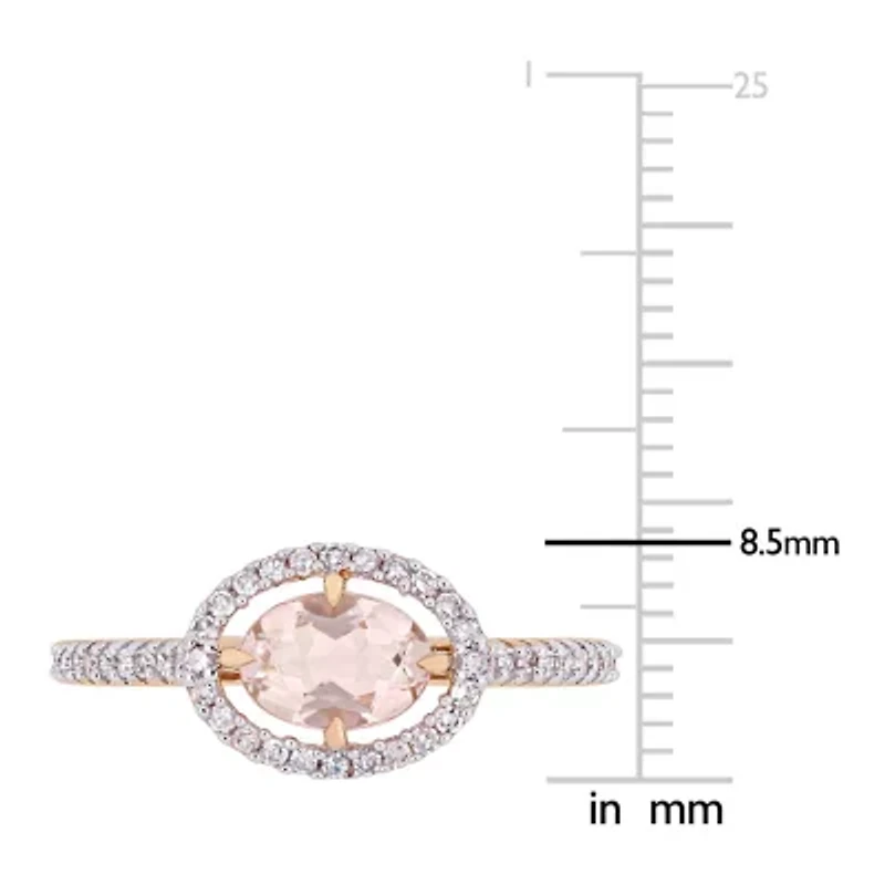 Womens 1/4 CT. T.W. Genuine Pink Morganite 14K Rose Gold Cocktail Ring