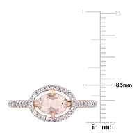 Womens 1/4 CT. T.W. Genuine Pink Morganite 14K Rose Gold Cocktail Ring