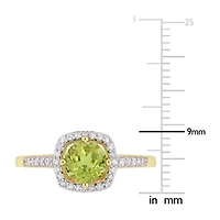 Womens 1/7 CT. T.W. Genuine Green Peridot 10K Gold Cocktail Ring