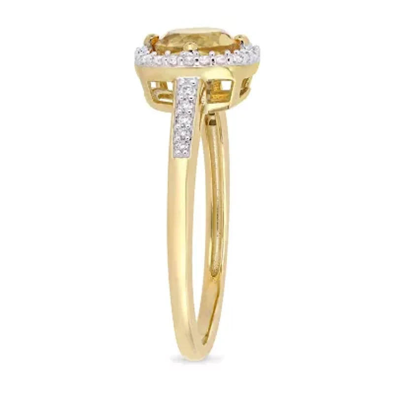 Womens 1/7 CT. T.W. Genuine Yellow Citrine 10K Gold Cocktail Ring