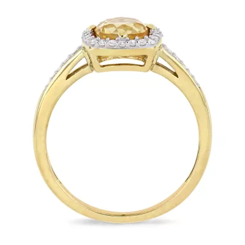Womens 1/7 CT. T.W. Genuine Yellow Citrine 10K Gold Cocktail Ring