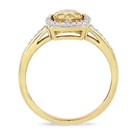 Womens 1/7 CT. T.W. Genuine Yellow Citrine 10K Gold Cocktail Ring