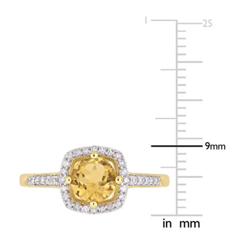 Womens 1/7 CT. T.W. Genuine Yellow Citrine 10K Gold Cocktail Ring