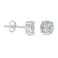 3/4 CT. T.W. Natural White Diamond Sterling Silver 6.4mm Stud Earrings