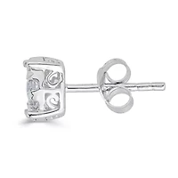 3/4 CT. T.W. Natural White Diamond Sterling Silver 6.4mm Stud Earrings