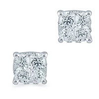 1/3 CT. T.W. Natural White Diamond Sterling Silver 4.2mm Stud Earrings