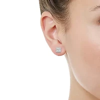 1/3 CT. T.W. Natural White Diamond Sterling Silver 4.2mm Stud Earrings