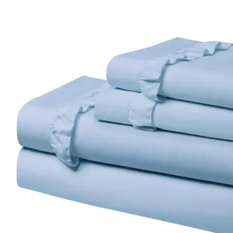 Swift Home Ultra Glam Soft Ruffle Hem Deep Pocket Sheet Set