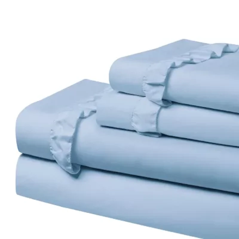 Swift Home Ultra Glam Soft Ruffle Hem Deep Pocket Sheet Set