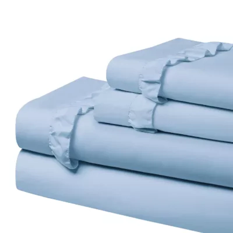 Swift Home Ultra Glam Soft Ruffle Hem Deep Pocket Sheet Set