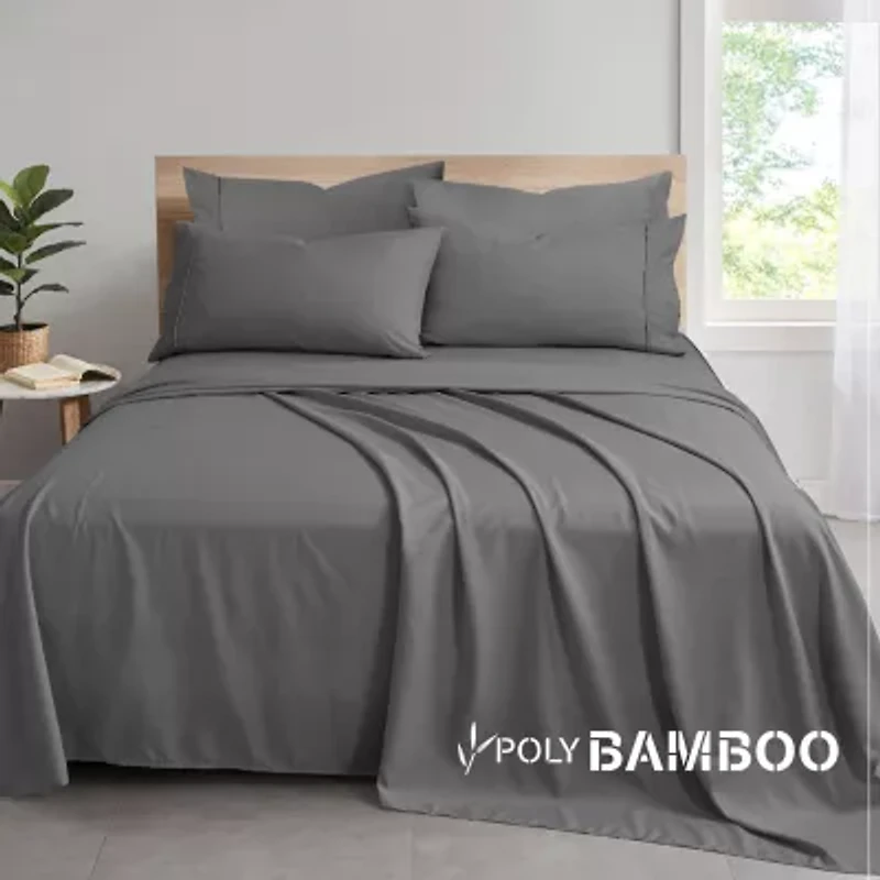 Swift Home Easy Care Rayon From Bamboo Blend With Bonus Pillowcases Deep Pocket Sheet Set
