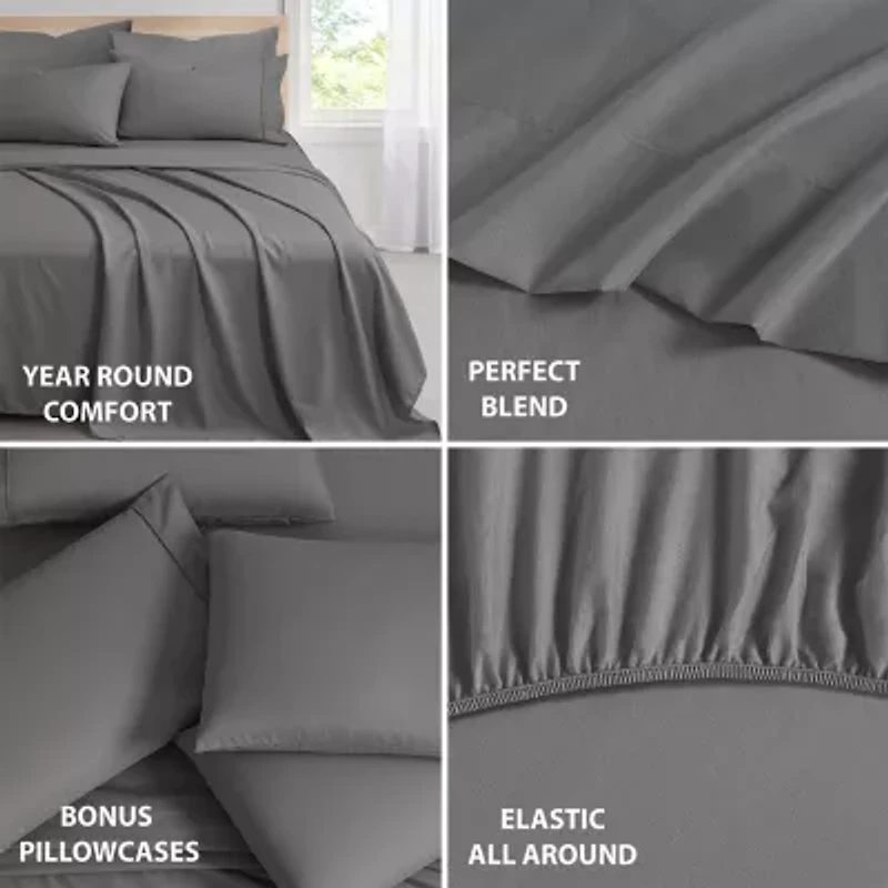 Swift Home Easy Care Rayon From Bamboo Blend With Bonus Pillowcases Deep Pocket Sheet Set