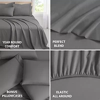 Swift Home Easy Care Rayon From Bamboo Blend With Bonus Pillowcases Deep Pocket Sheet Set