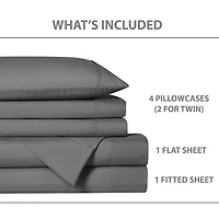 Swift Home Easy Care Rayon From Bamboo Blend With Bonus Pillowcases Deep Pocket Sheet Set