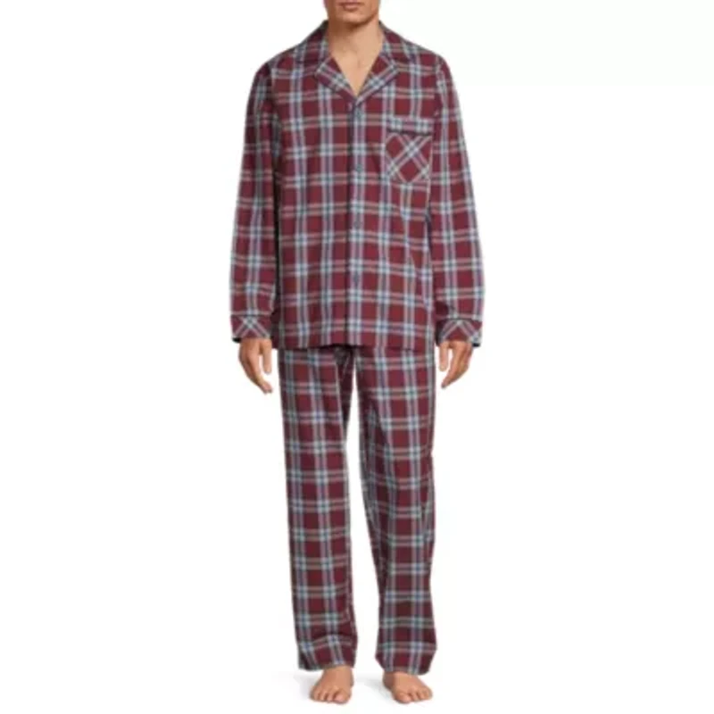 Stafford Modal Mens Long Sleeve 2-pc. Pajama Sets