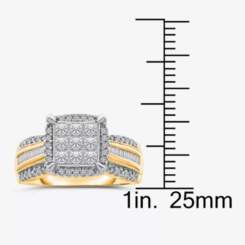 Womens 1 CT. T.W. Natural White Diamond 14K Gold Engagement Ring