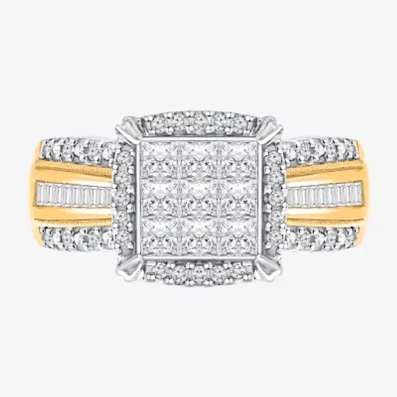 Womens 1 CT. T.W. Natural White Diamond 14K Gold Engagement Ring