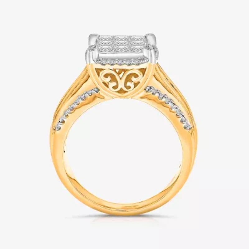 Womens 1 CT. T.W. Natural White Diamond 14K Gold Engagement Ring