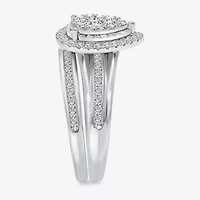 (I / I1) Womens 1 CT. T.W. Lab Grown White Diamond 10K Gold Pear Side Stone Bridal Set