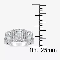 (I / I1) Womens 1 CT. T.W. Lab Grown White Diamond 10K Gold 3-Stone Engagement Ring