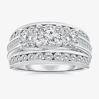Love Lives Forever (I / I1) Womens 2 CT. T.W. Lab Grown White Diamond 10K Gold Round 3-Stone Engagement Ring