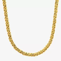 Steeltime Mens 18K Gold Over Stainless Steel Hypoallergenic 24 Inch Singapore Chain Necklace