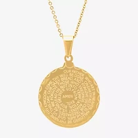 Steeltime Mens 18K Gold Over Stainless Steel Round Hypoallergenic 24 Inch Pendant Necklace
