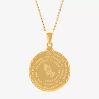 Steeltime Mens 18K Gold Over Stainless Steel Round Hypoallergenic 24 Inch Pendant Necklace