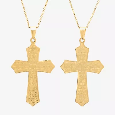 Steeltime Mens 18K Gold Over Stainless Steel Hypoallergenic 24 Inch Pendant Necklace