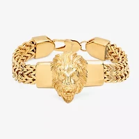 Steeltime Mens 18K Gold Over Stainless Steel 24 Inch Solid Box Hypoallergenic Chain Bracelet