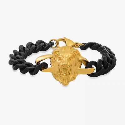 Steeltime Mens Stainless Steel 8 1/2 Inch Solid Cuban Hypoallergenic Chain Bracelet