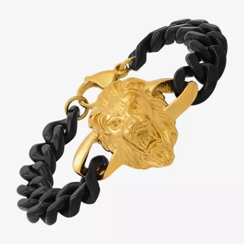 Steeltime Mens Stainless Steel 8 1/2 Inch Solid Cuban Hypoallergenic Chain Bracelet