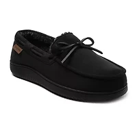 Dearfoams Mens Pierce Microsuede Moc with Tie Slippers