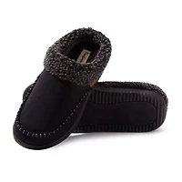 Dearfoams Marshall Microsuede Moc Toe Mens Memory Foam Clog Slippers
