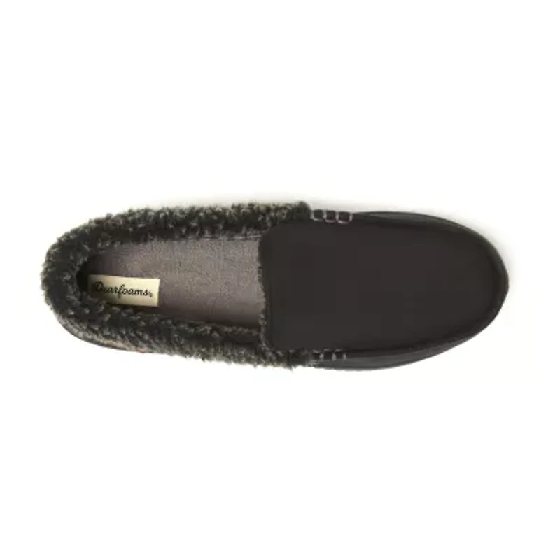 Dearfoams Mens Moccasin Slippers
