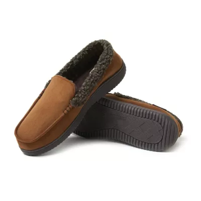 Dearfoams Mens Moccasin Slippers