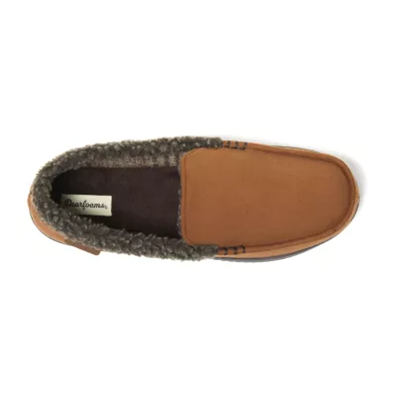 Dearfoams Mens Moccasin Slippers