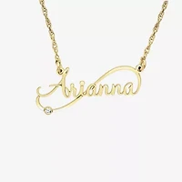 New White Diamond Accent Name Necklaces