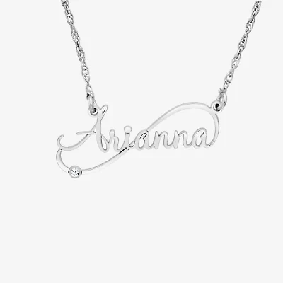 New White Diamond Accent Name Necklaces