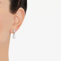 Womens Dyed White Cultured Freshwater Pearl Sterling Silver Drop Earrings