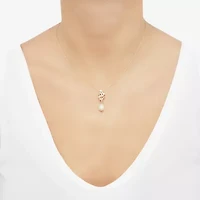 Womens White Cultured Freshwater Pearl 14K Gold Over Silver Sterling Silver 18 Inch Pendant Necklace