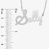 Womens Diamond Accent Natural White 10K Gold 18 Inch Name Necklace