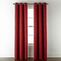 Broadhaven Seville Damask Jacquard Grommet Top Light-Filtering Single Curtain Panel
