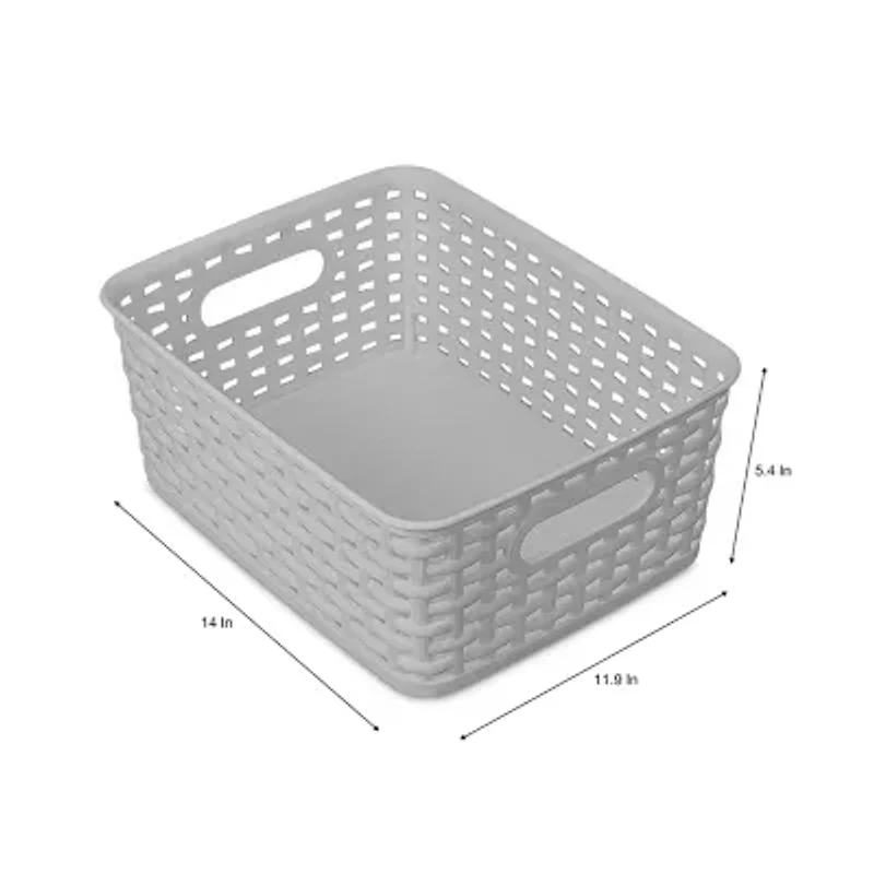 Home Expressions Medium Durable Plastic Weave Storage Bins
