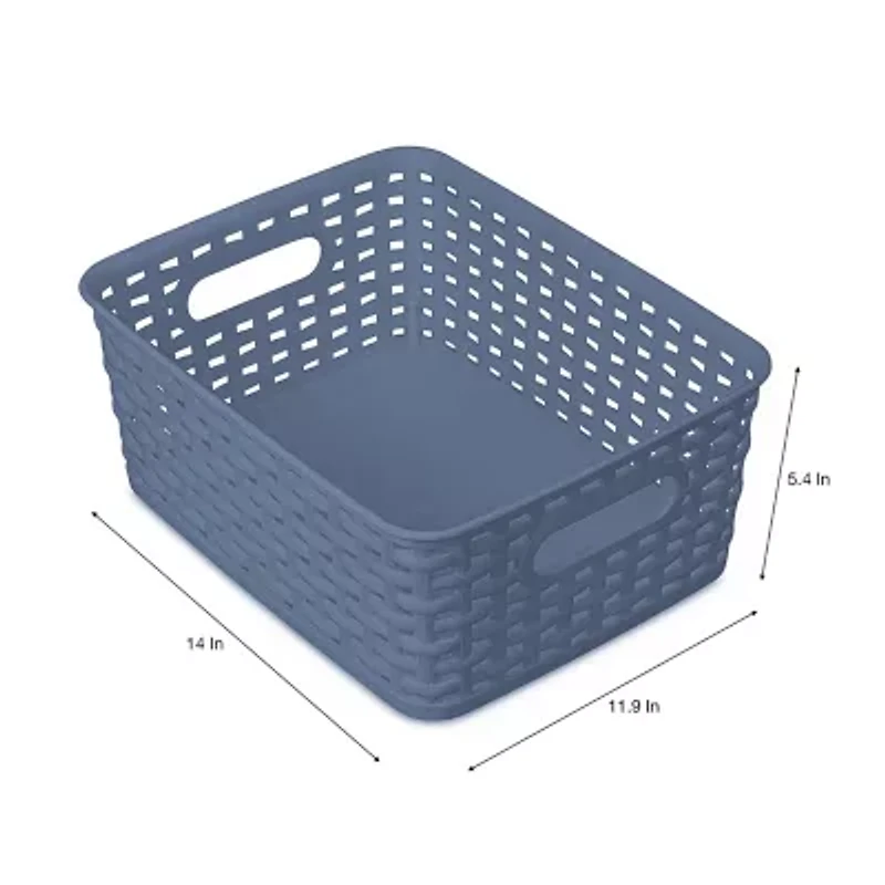 Home Expressions Medium Durable Plastic Weave Storage Bins